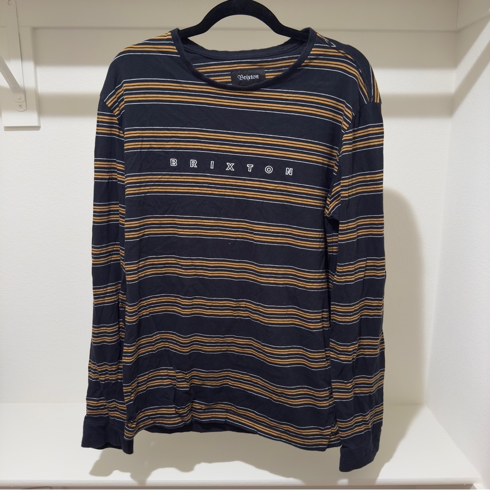 Brixton Striped Long Sleeve Shirt - Black and Yellow